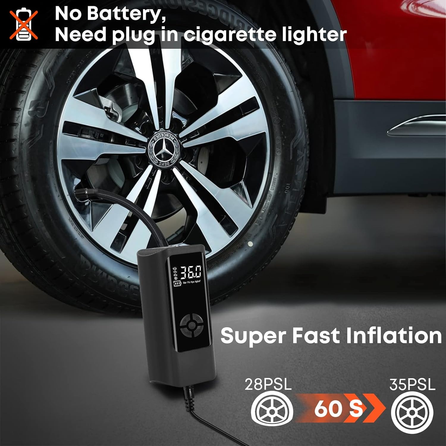 Miniatura 2 de Compresor digital de aire portátil